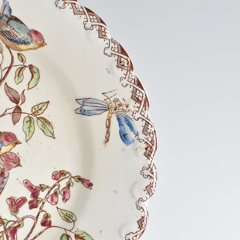 Antique Dessert Plate "Oiseaux F"