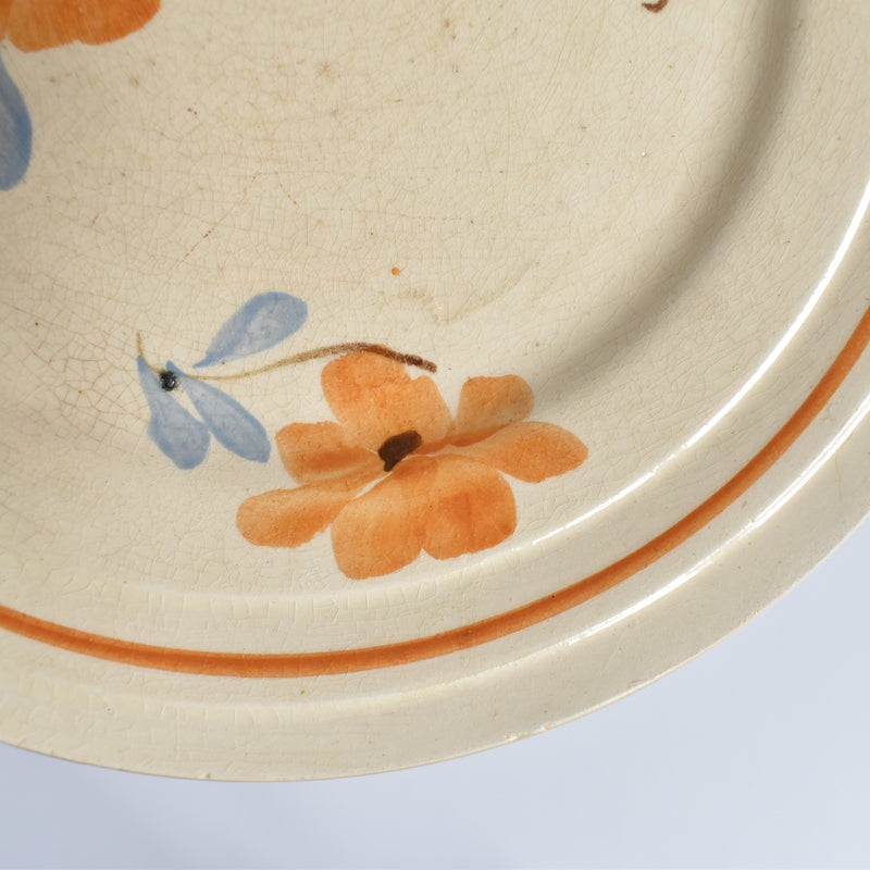 Vintage Dessert Plate Saint-Amand Fleurs Oranges E