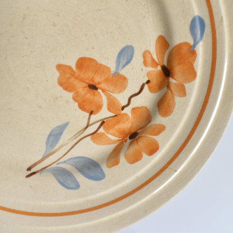 Vintage Dessert Plate Saint-Amand Fleurs Oranges E
