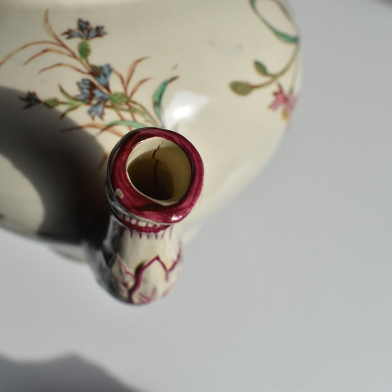 Antique Teapot K&G Luneville Bleuet