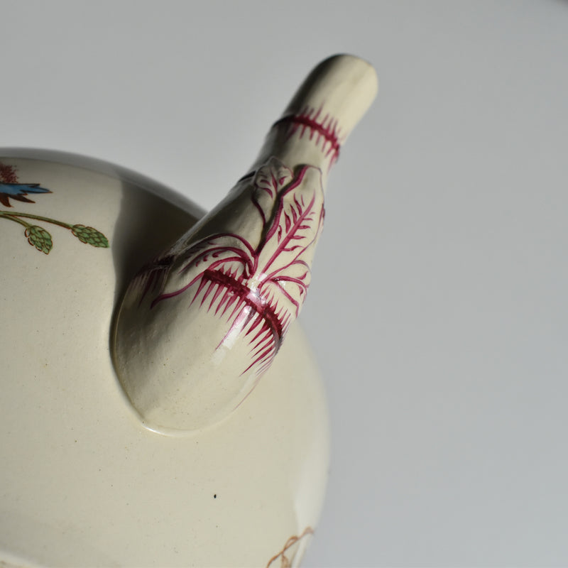 Antique Teapot K&G Luneville Bleuet