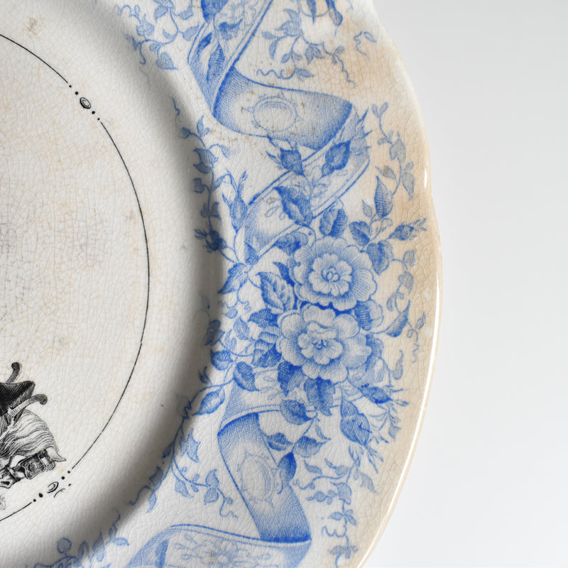 Antique Dessert Plate U&C Sarreguemines 1855 "Le pélérinage"