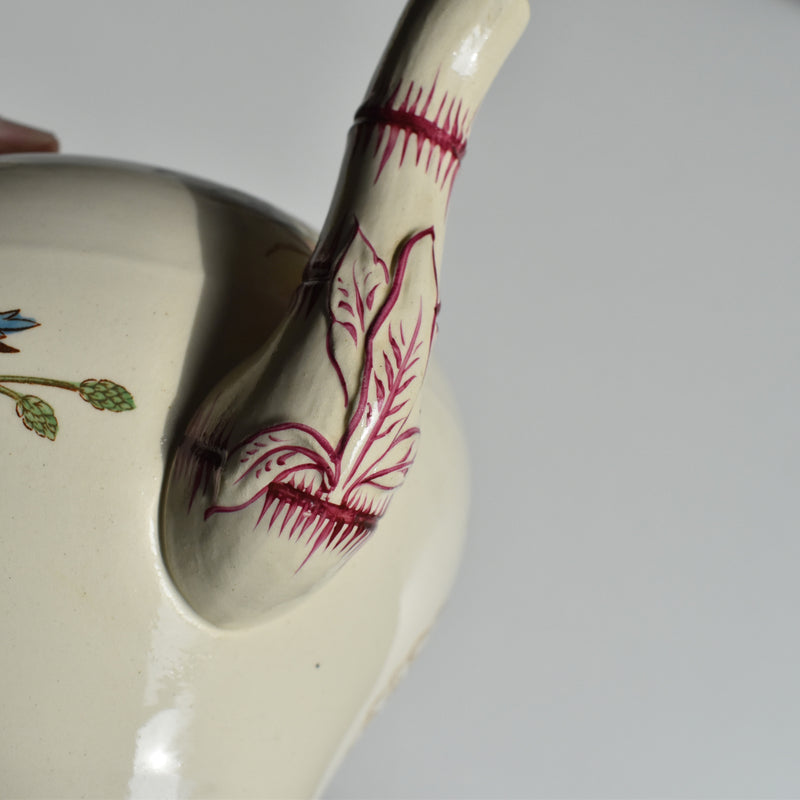Antique Teapot K&G Luneville Bleuet