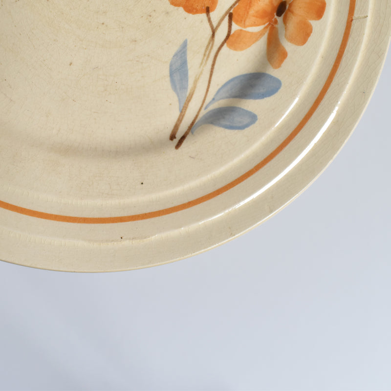 Vintage Dessert Plate Saint-Amand Fleurs Oranges E