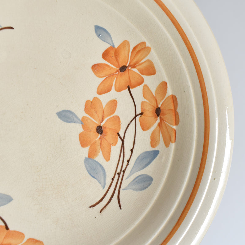 Vintage Compotier Saint-Amand Fleurs Oranges