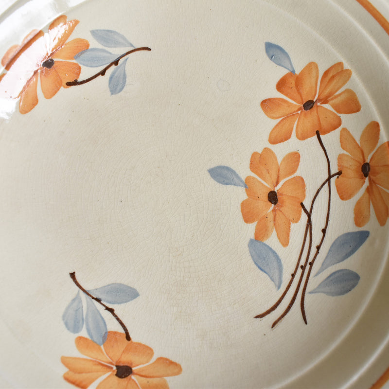 Vintage Compotier Saint-Amand Fleurs Oranges