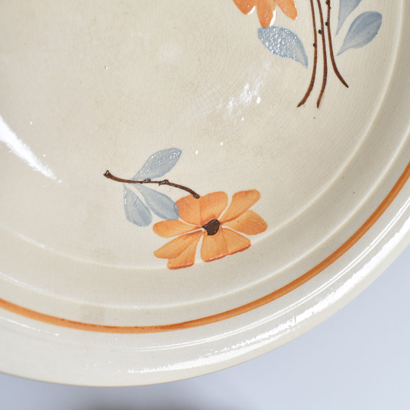 Vintage Compotier Saint-Amand Fleurs Oranges