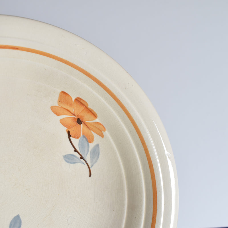 Vintage Compotier Saint-Amand Fleurs Oranges