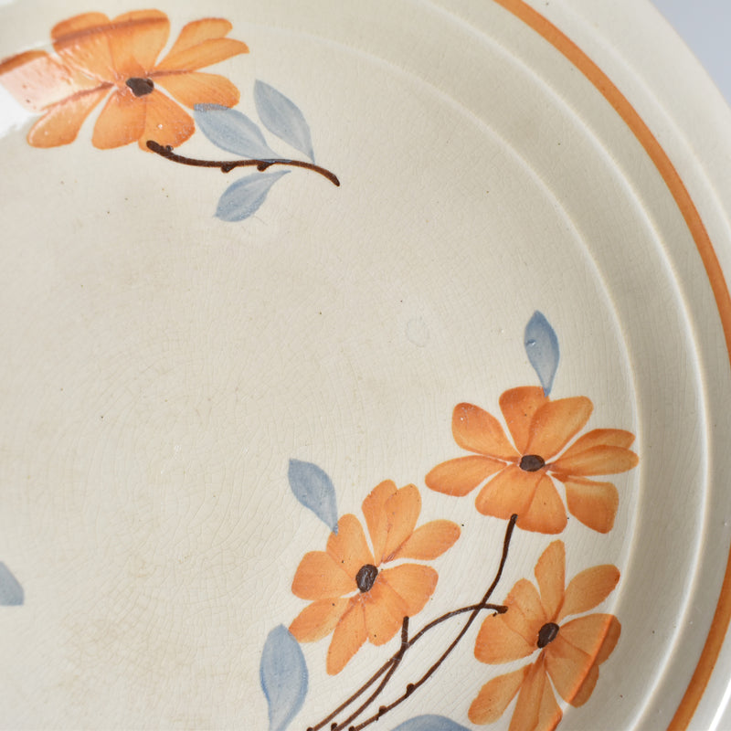 Vintage Compotier Saint-Amand Fleurs Oranges