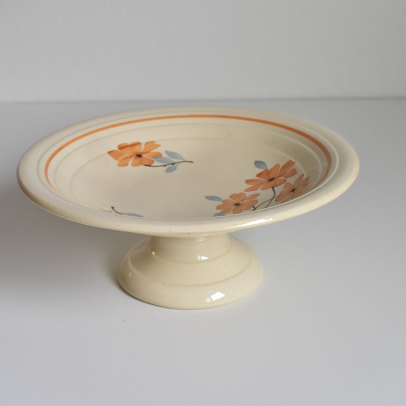 Vintage Compotier Saint-Amand Fleurs Oranges