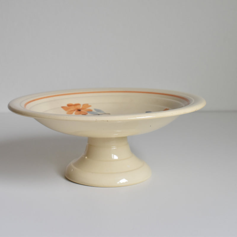 Vintage Compotier Saint-Amand Fleurs Oranges
