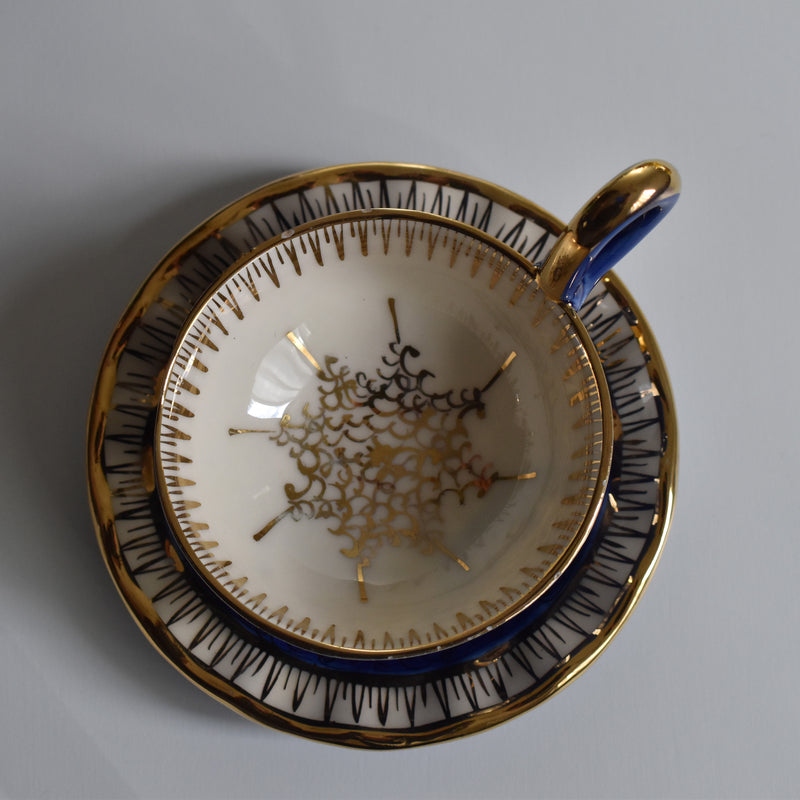 ア.ドラサンヴァル A.Dressinval コーヒーカップ＆ソーサー Blue B