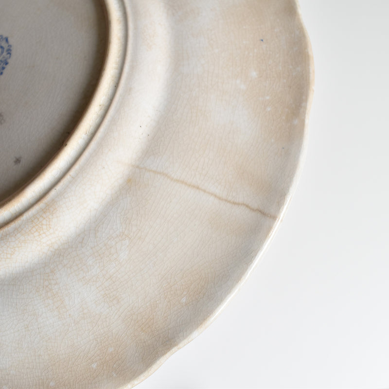 Antique Dessert Plate, U&C Sarreguemines, 1855, "Le rendez-vous des bergères"