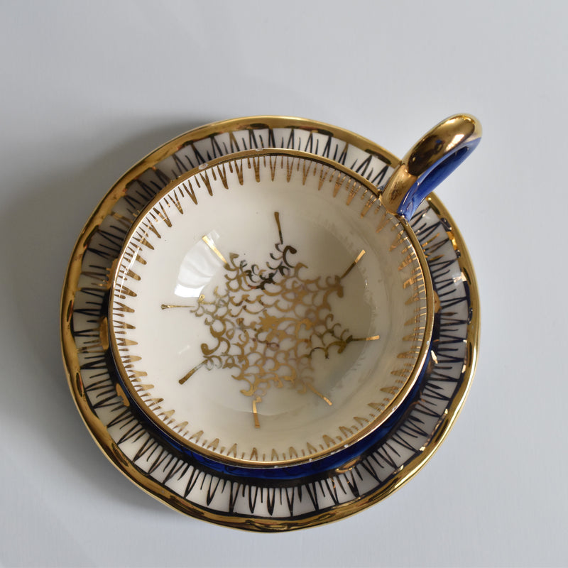 ア.ドラサンヴァル A.Dressinval コーヒーカップ＆ソーサー Blue B