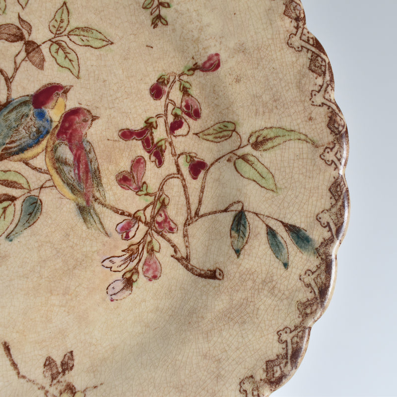 Antique Dessert Plate, Onan, Oiseaux H