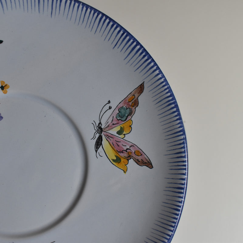 Vintage Dessert Plate Charol Papillons