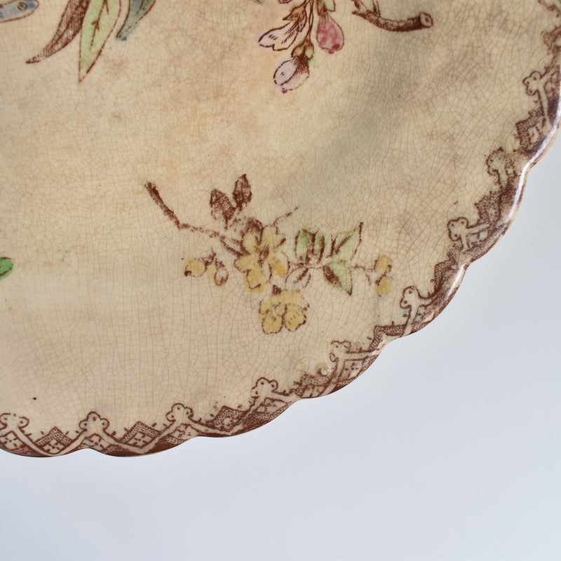Antique Dessert Plate, Onan, Oiseaux H