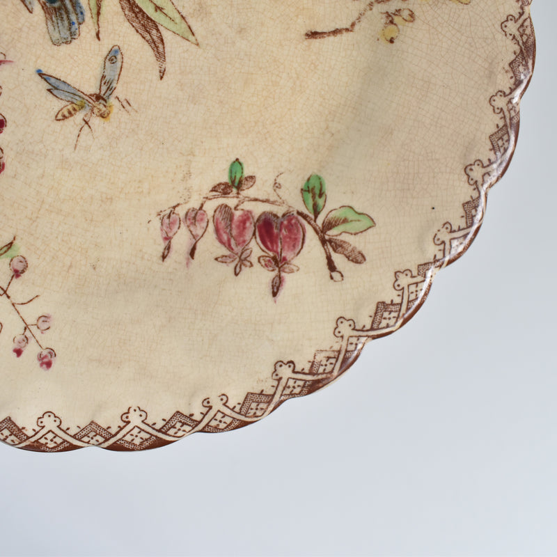 Antique Dessert Plate, Onan, Oiseaux H