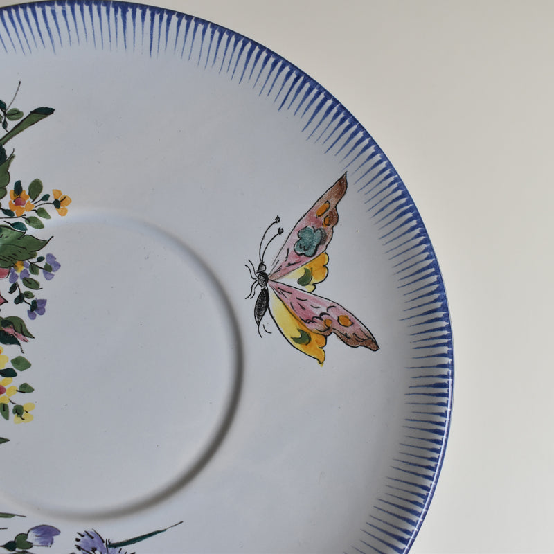 Vintage Dessert Plate Charol Papillons