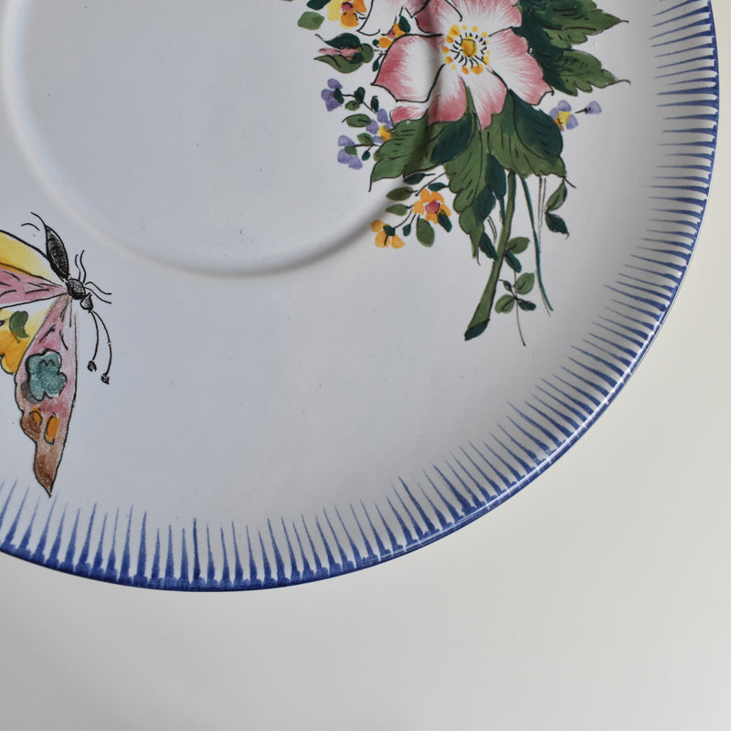 Vintage Dessert Plate Charol Papillons