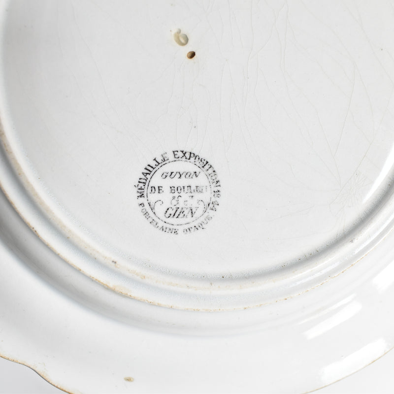 Antique Dessert Plate, Gien "Je l'attends"