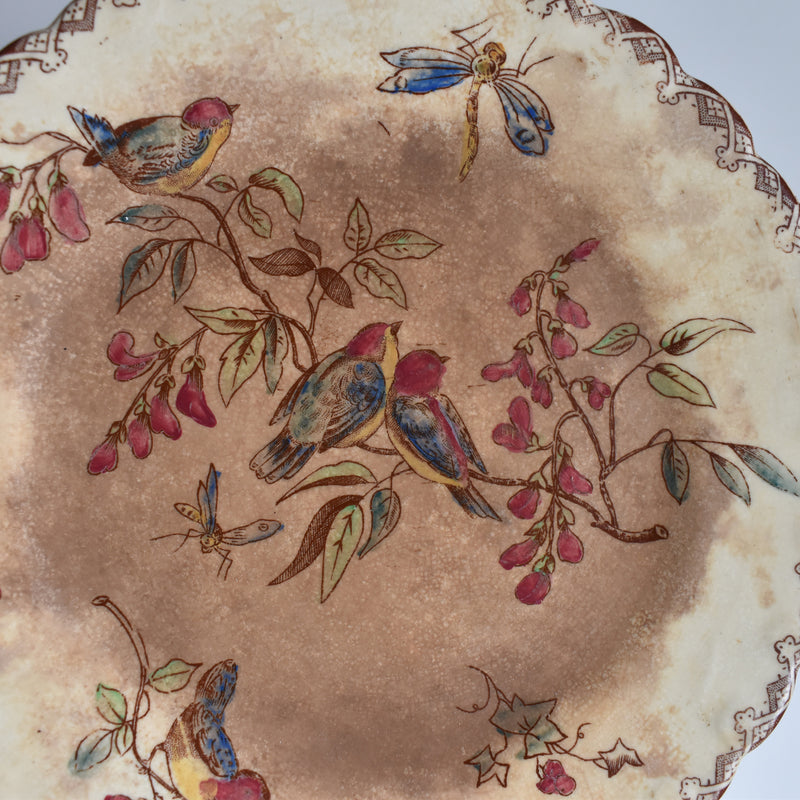 Antique Dessert Plate, Onnan Oiseaux I