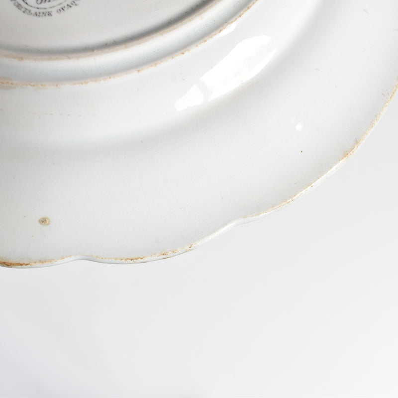Antique Dessert Plate, Gien "Je l'attends"