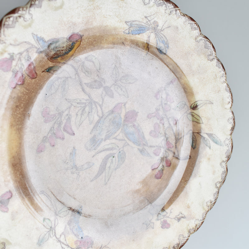 Antique Dessert Plate, Onnan Oiseaux I