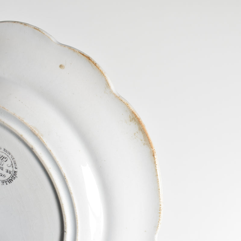 Antique Dessert Plate, Gien "Je l'attends"