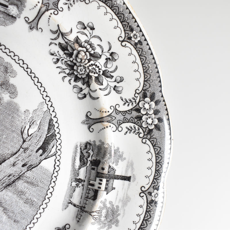 Antique Dessert Plate, Gien "Je l'attends"