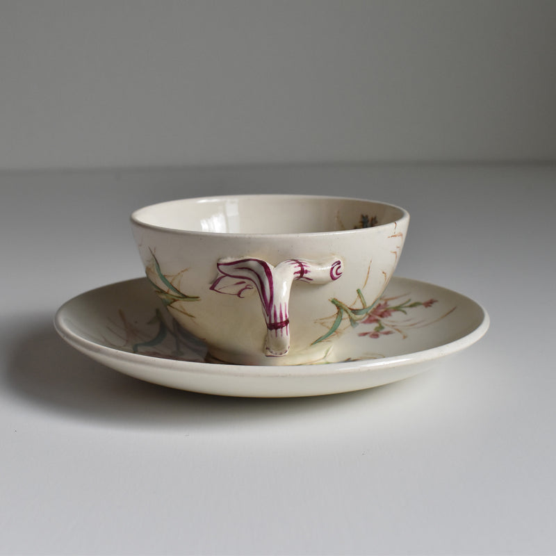 Antique Cup and Saucer K&G Lunéville Bleuet D