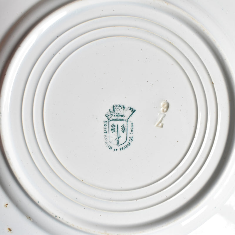 アンティークデザート絵皿 サンタマン "les Automobiles"