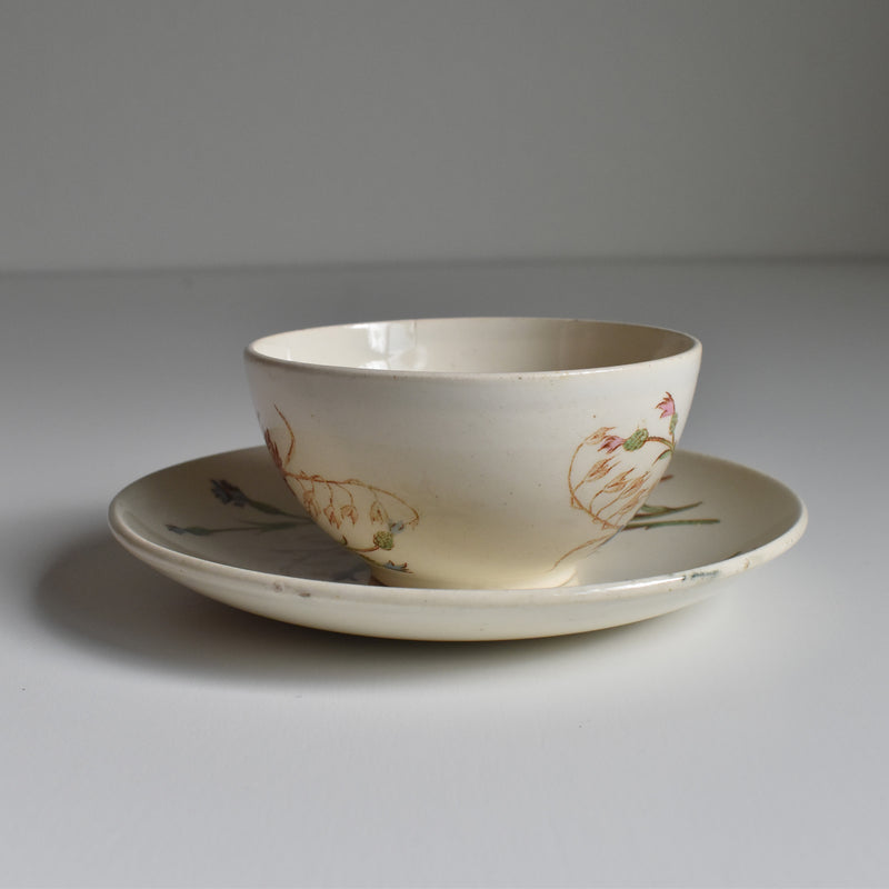 Antique Cup and Saucer K&G Luneville Bleuet C