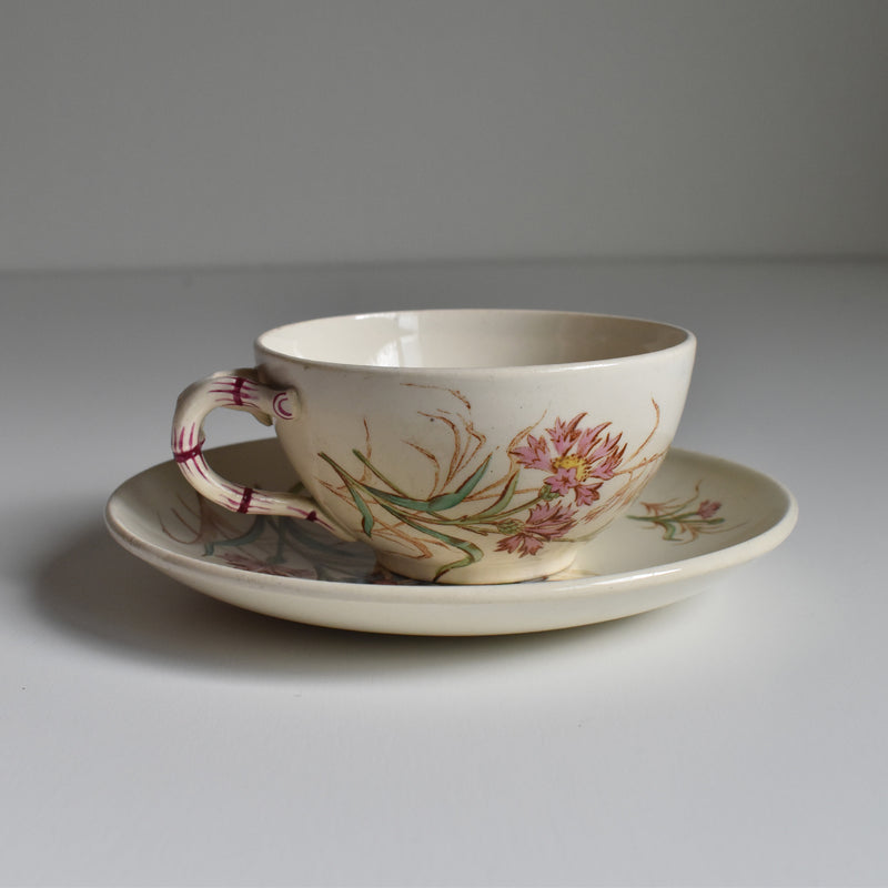 Antique Cup and Saucer K&G Luneville Bleuet C