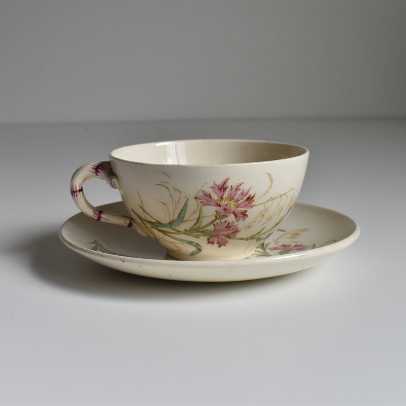 Antique Cup and Saucer K&G Lunéville Bleuet B