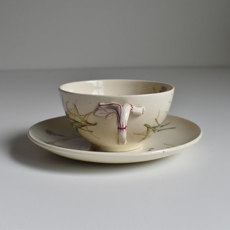 Antique Cup and Saucer K&G Lunéville Bleuet B
