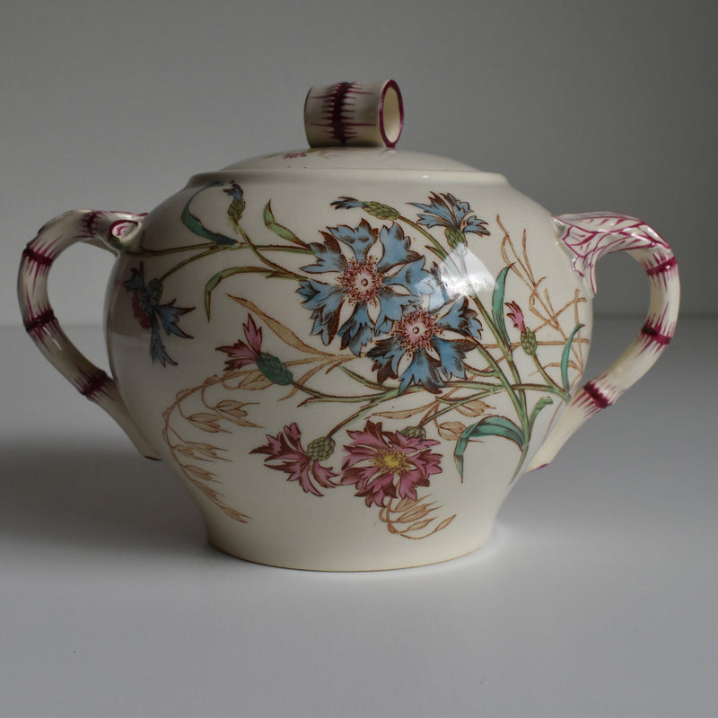 Antique Sugar Bowl K&G Luneville Bleuet