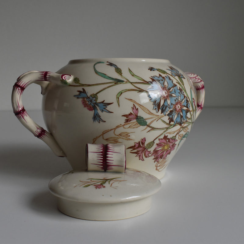 Antique Sugar Bowl K&G Luneville Bleuet