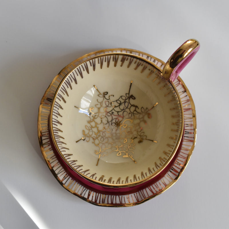 ア.ドラサンヴァル A.Dressinval コーヒーカップ＆ソーサー Pink B