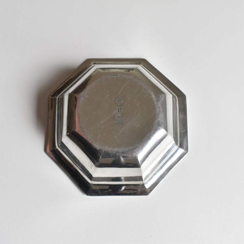 Vintage Pewter Octagonal Coupe