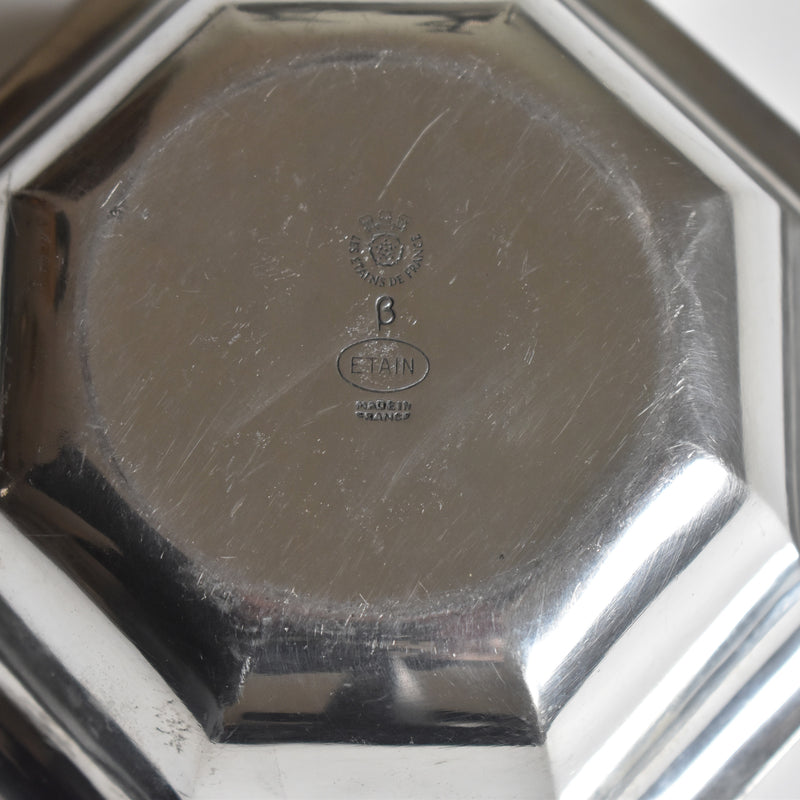 Vintage Pewter Octagonal Coupe