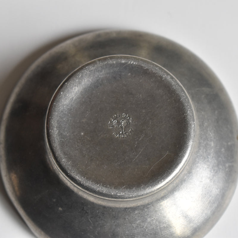Vintage Pewter and Ceramic Small Coupe