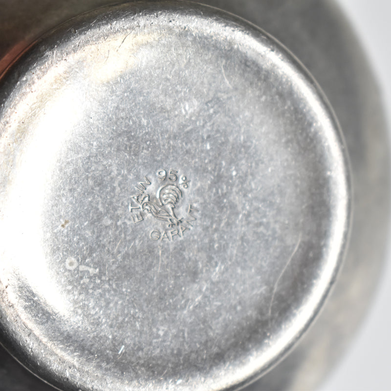 Vintage Pewter and Ceramic Small Coupe
