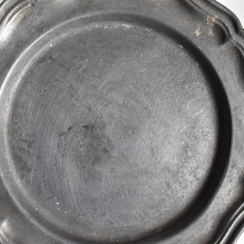 Vintage Pewter Scalloped Plate 19.5cm