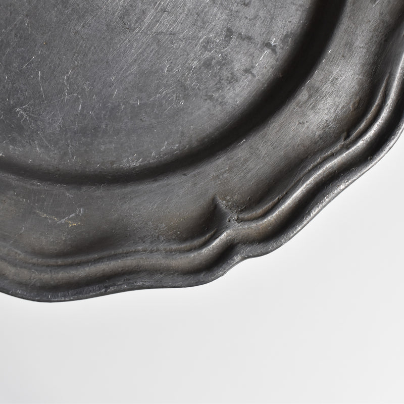 Vintage Pewter Scalloped Plate 19.5cm