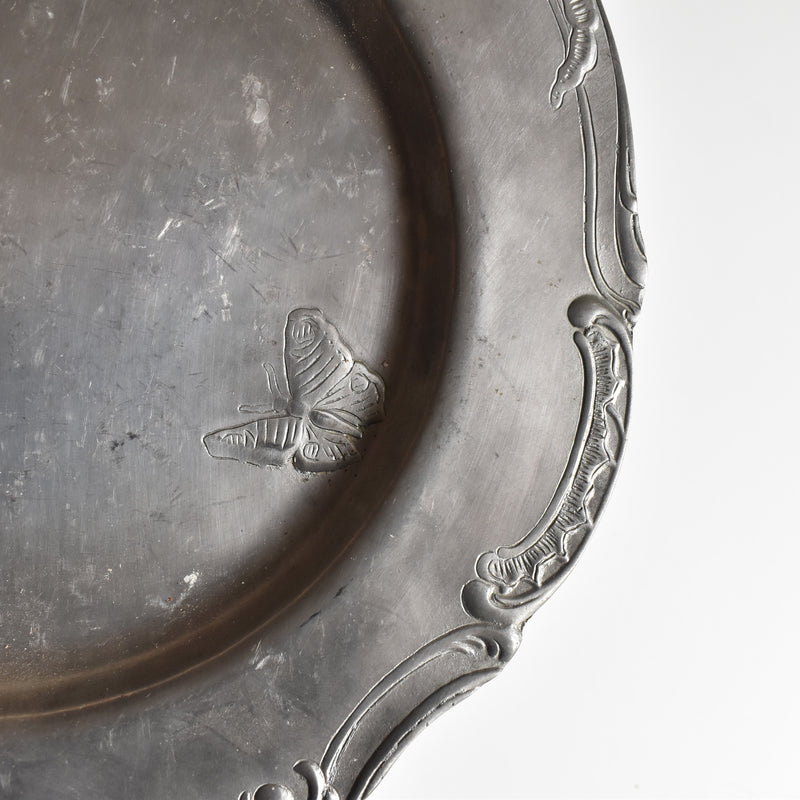 ヴィンテージピューター プレート Papillon