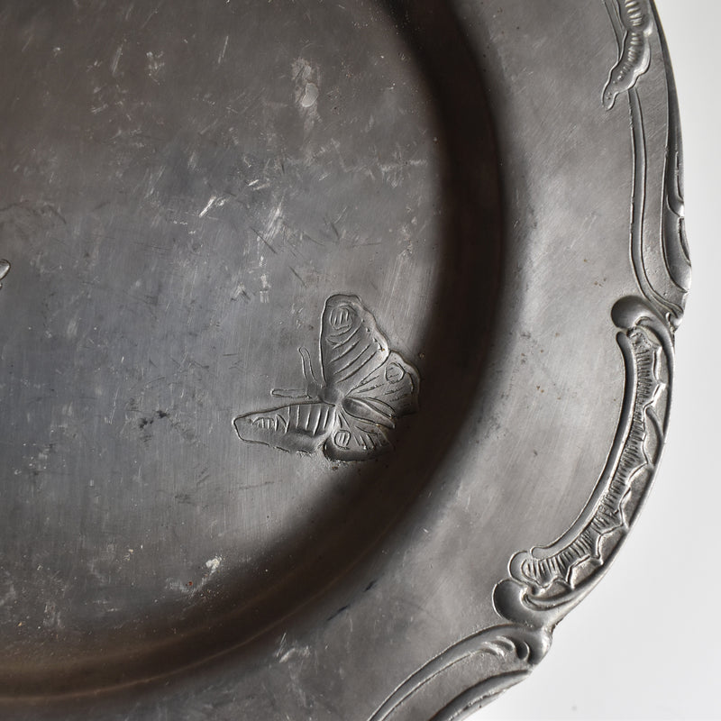 ヴィンテージピューター プレート Papillon