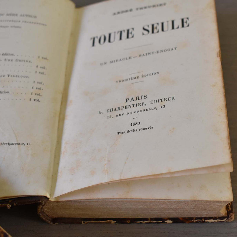 Antique book: "TOUTE SEULE"