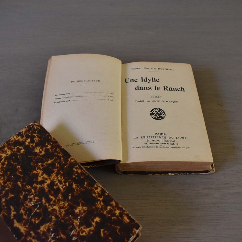 Antique book, "Une Idylle dans le Ranch"