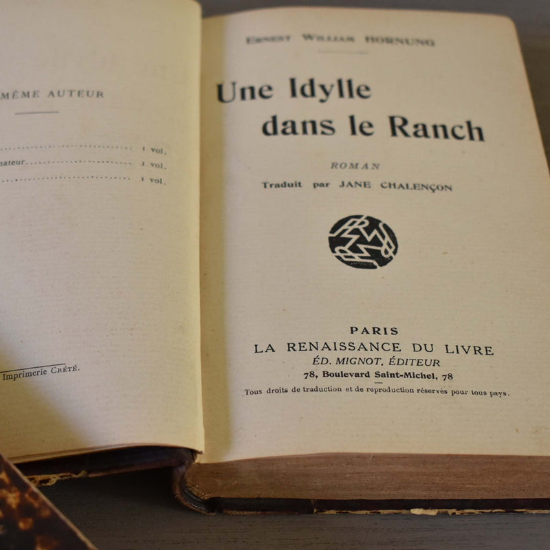 Antique book, "Une Idylle dans le Ranch"